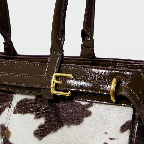 Multicolor Casual Women's Contrast Binding Shoulder Bag - Picture 4 of 6